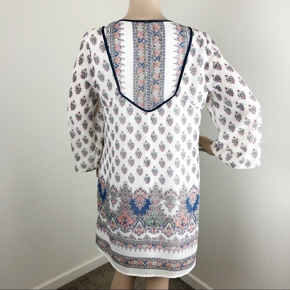 Daniel Rainn boho printed long sleeve tassel dress - Picture 5 of 8
